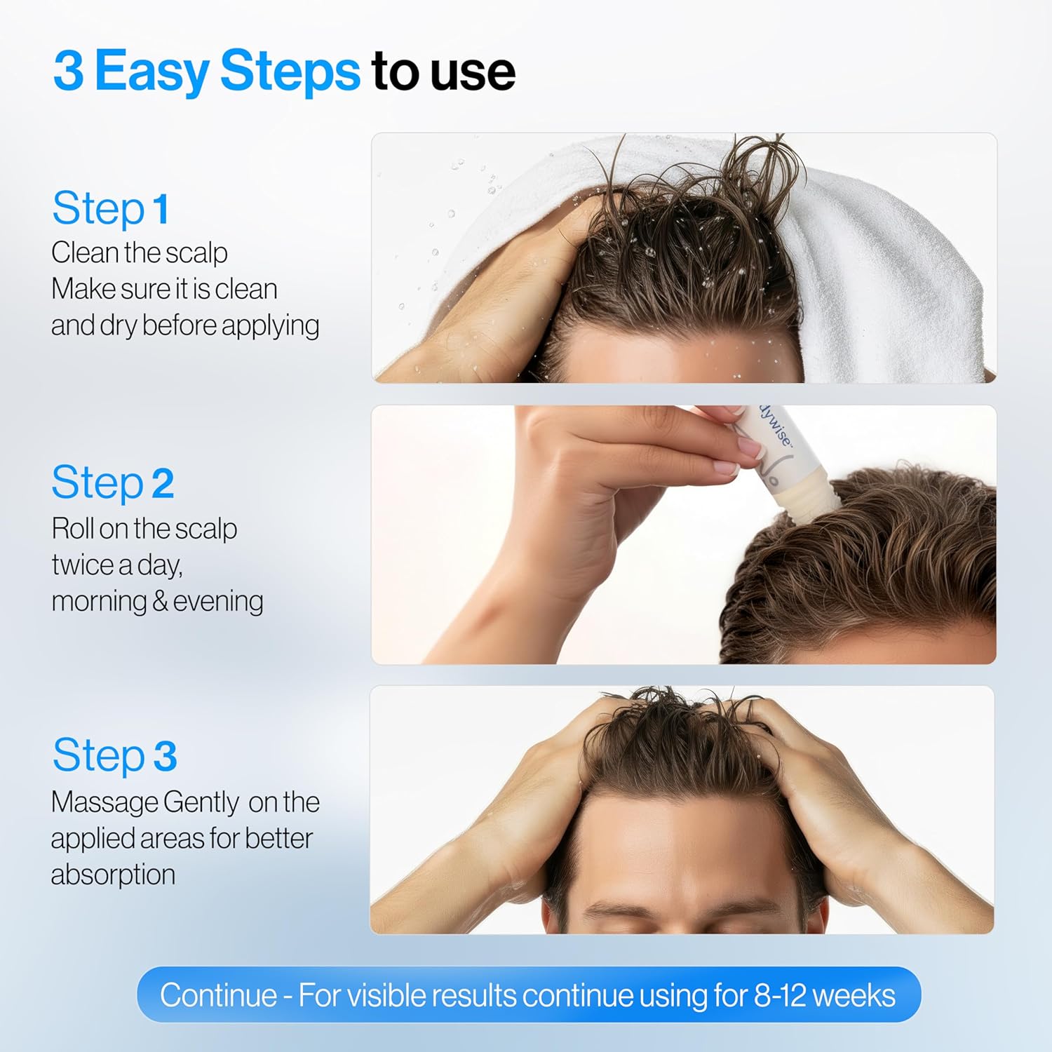 Be Bodywise™ Serum roll-on pentru stimularea creșterii părului, 25 ml